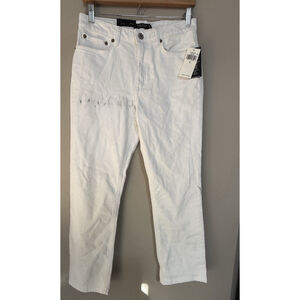 Ralph Lauren Jeans Size 6 White Relaxed High Rise Straight Ankle NWT Read Flaw